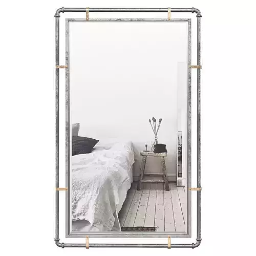 Scottie Industrial Metal Wall Mirror WLFR6179