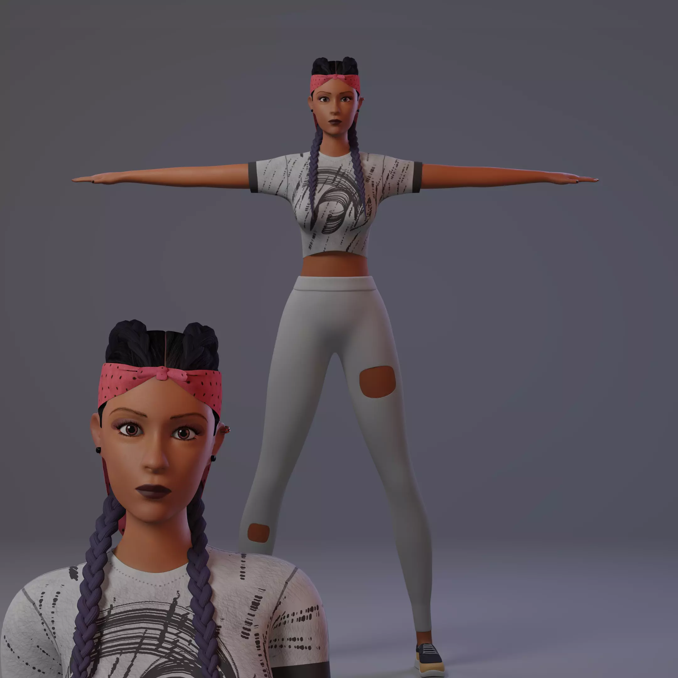 3d character Kelly 3D model_0