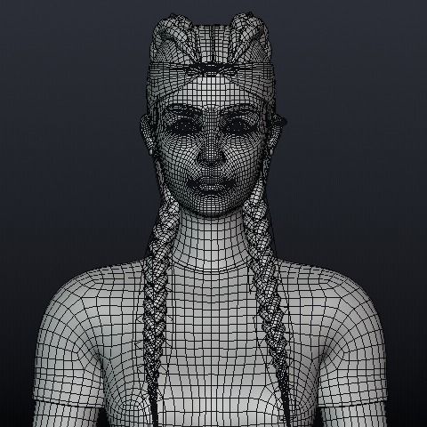 3d character Kelly 3D model_9