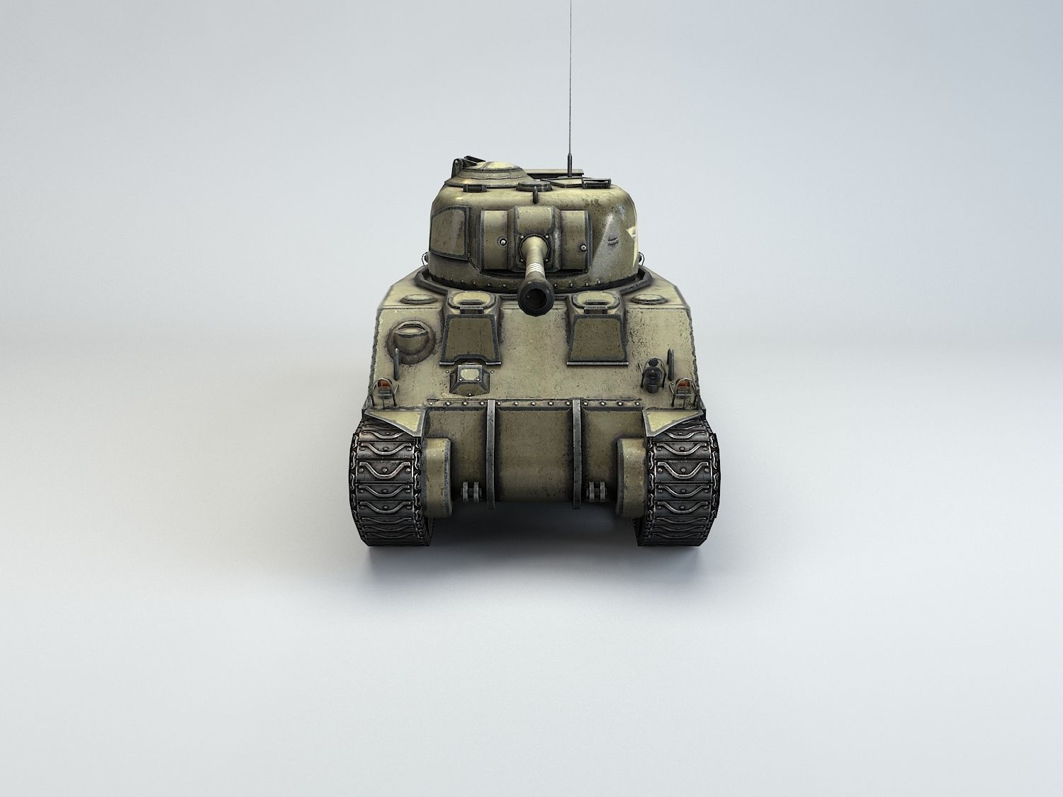 Low Poly M4A4 Sherman Firefly medium tank Low-poly 3D model_4