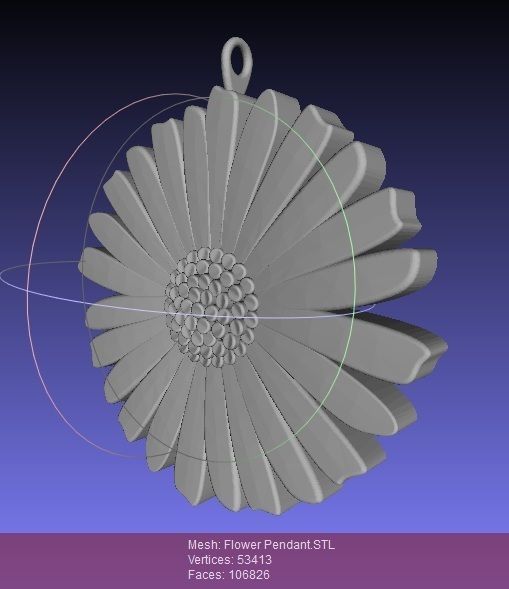 Flower Pendant 3D print model_4