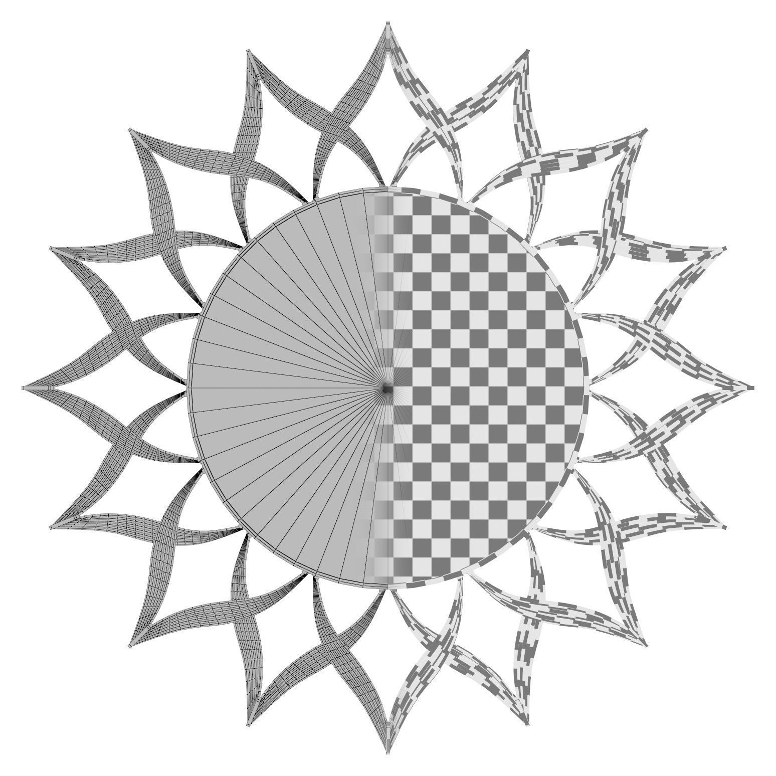 Sun Flower Wall Mirror OSP1930 3D model_2