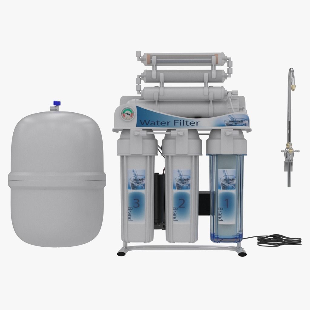 Water Filter With Stand 3D model_1