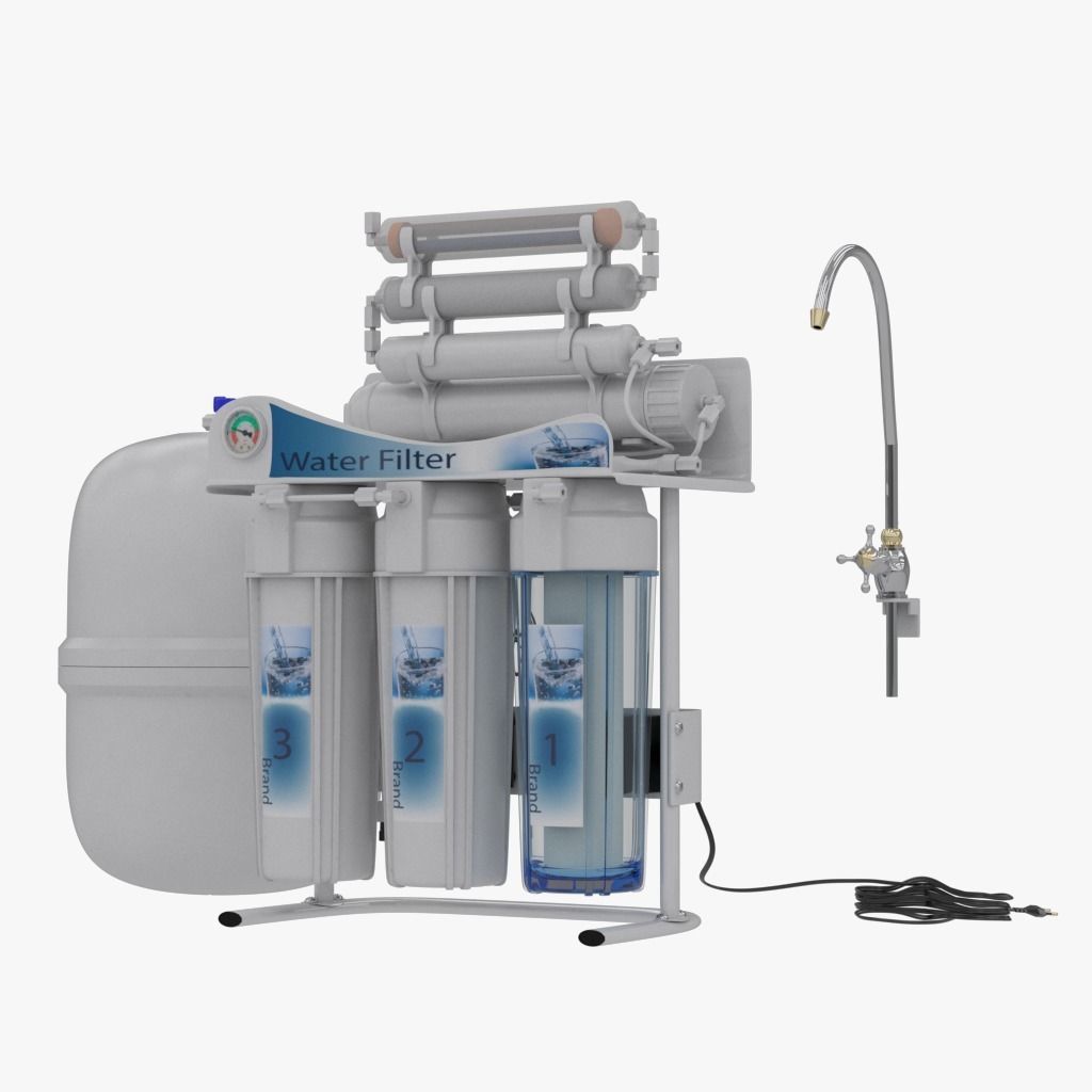 Water Filter With Stand 3D model_2