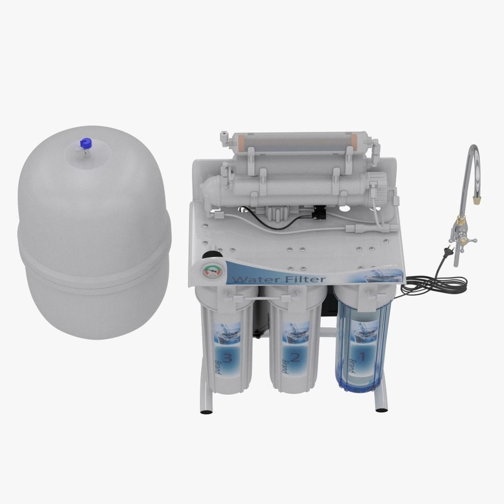 Water Filter With Stand 3D model_7