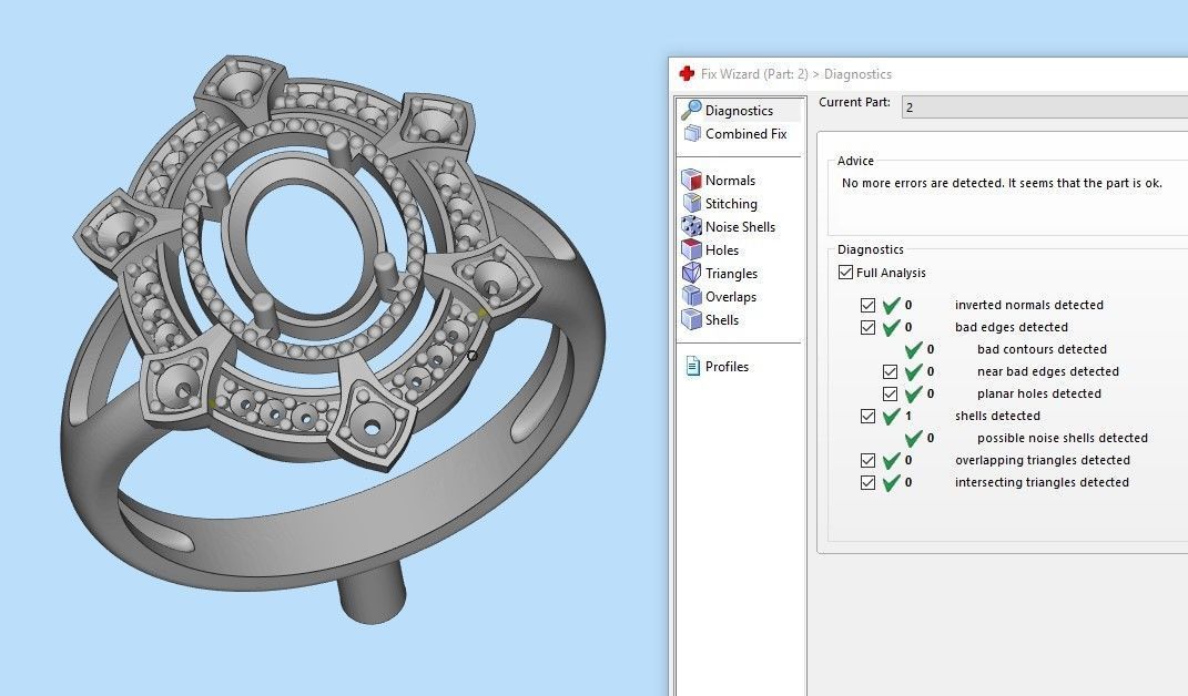 Women ring with gems 3dm stl vintage 3D print model_26
