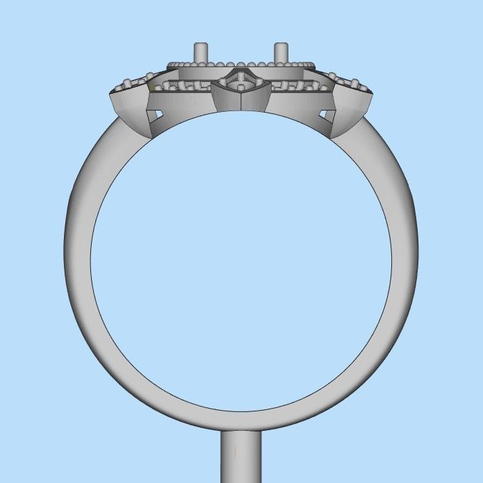 Women ring with gems 3dm stl vintage 3D print model_28