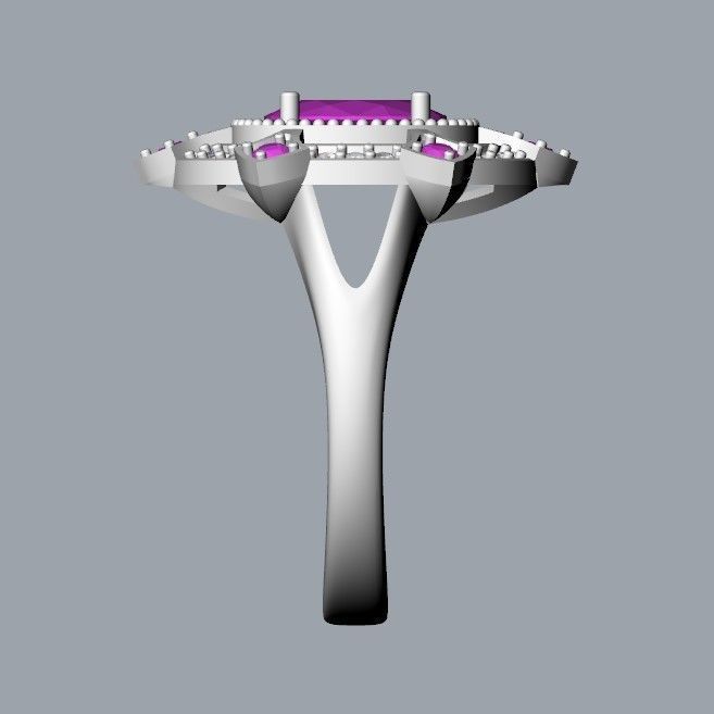 Women ring with gems 3dm stl vintage 3D print model_33