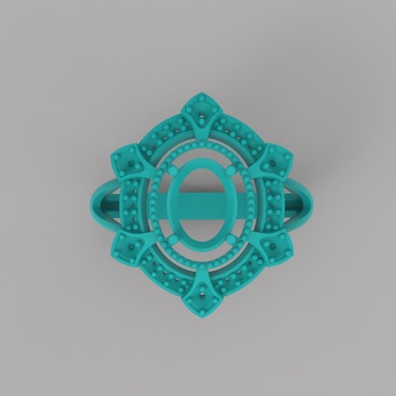 Women ring with gems 3dm stl vintage 3D print model_16