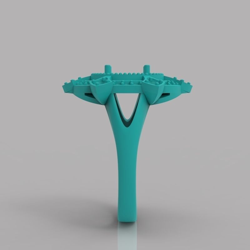 Women ring with gems 3dm stl vintage 3D print model_20