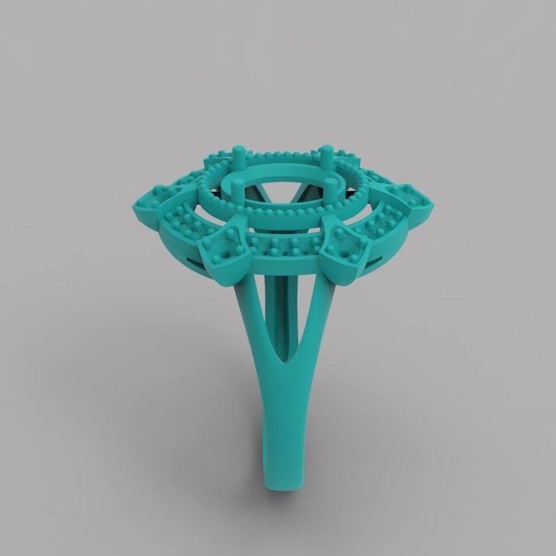 Women ring with gems 3dm stl vintage 3D print model_21