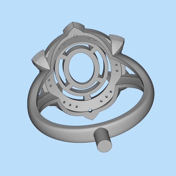 Women ring with gems 3dm stl vintage 3D print model_31