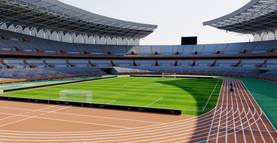Jinan Olympic Sports Center Stadium 3D model_2
