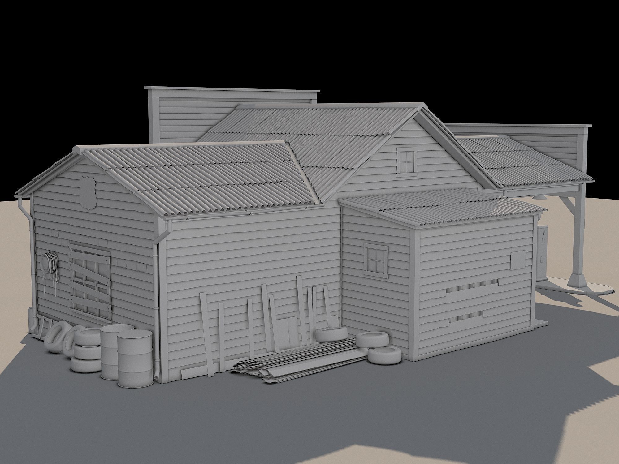 Abandoned Gas station Route 66 3D model_16