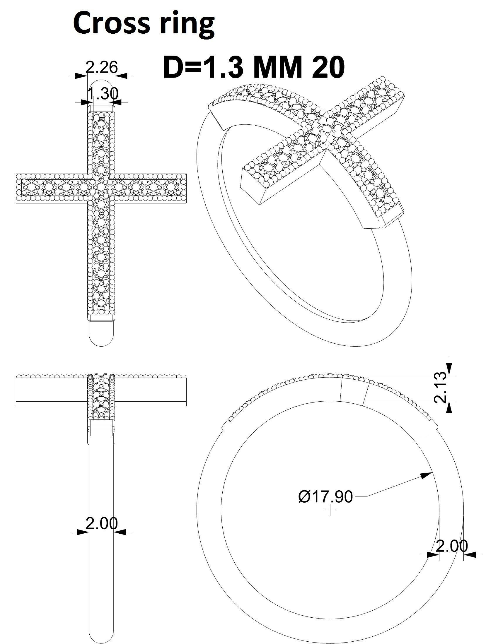 Cross ring 3D print model_4