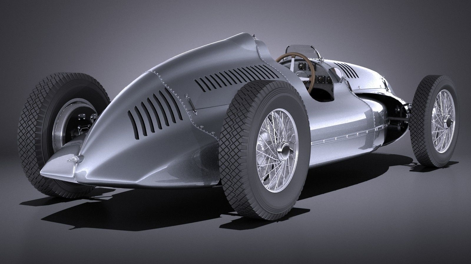 Auto Union Type D 1938 race car 3D model_5