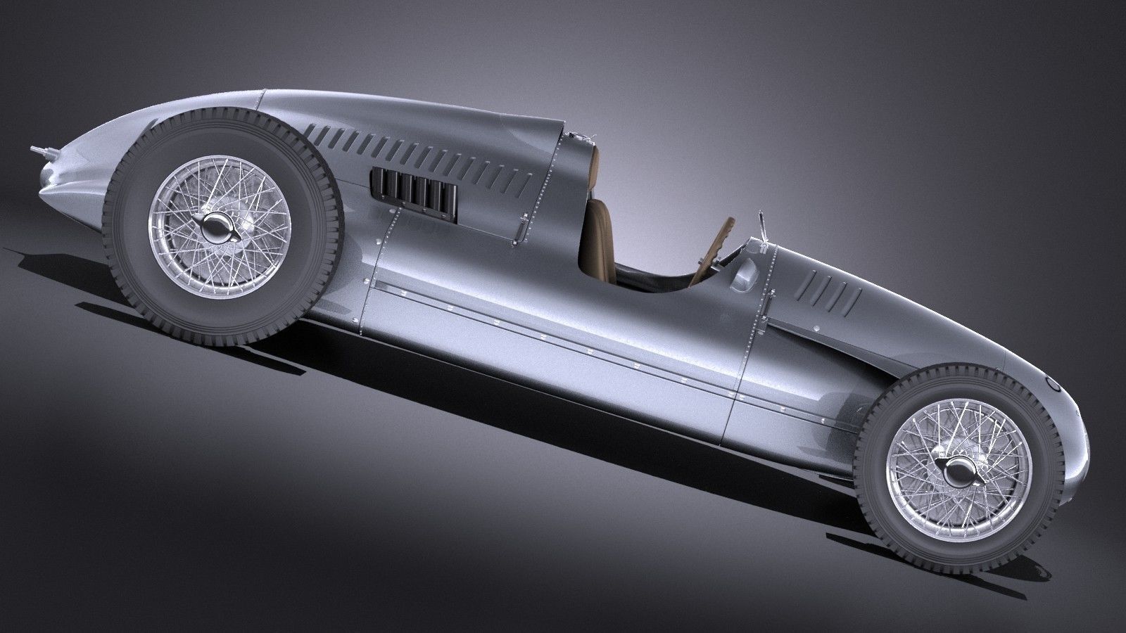 Auto Union Type D 1938 race car 3D model_6