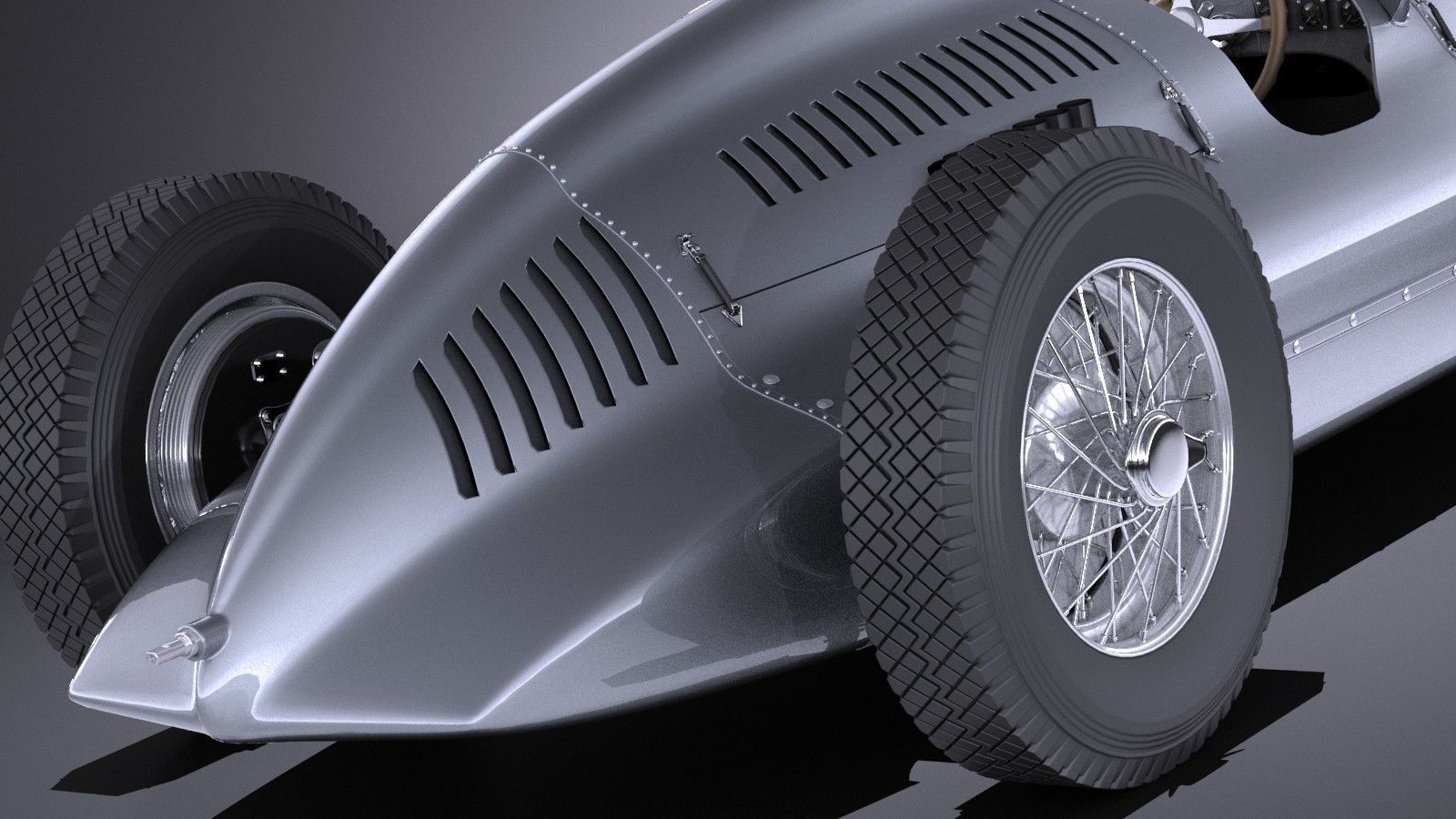 Auto Union Type D 1938 race car 3D model_3