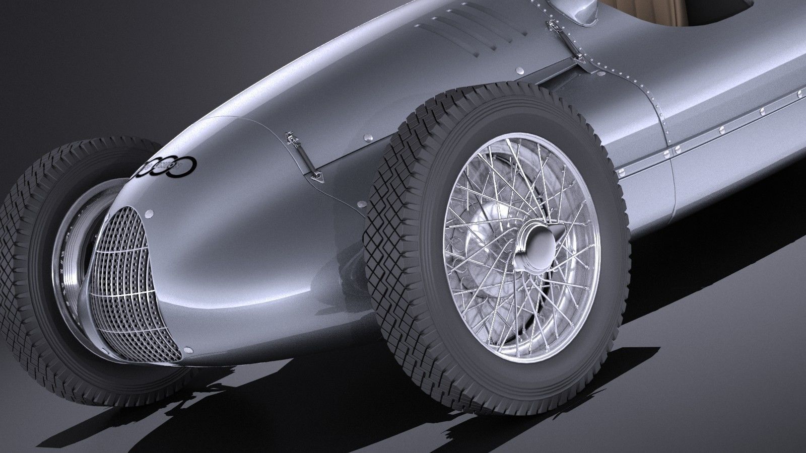 Auto Union Type D 1938 race car 3D model_2