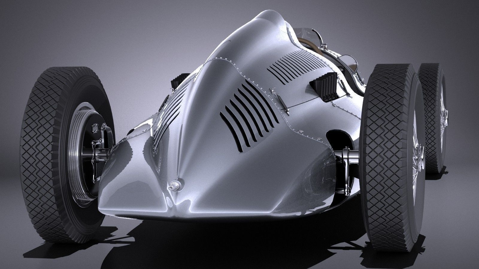 Auto Union Type D 1938 race car 3D model_4