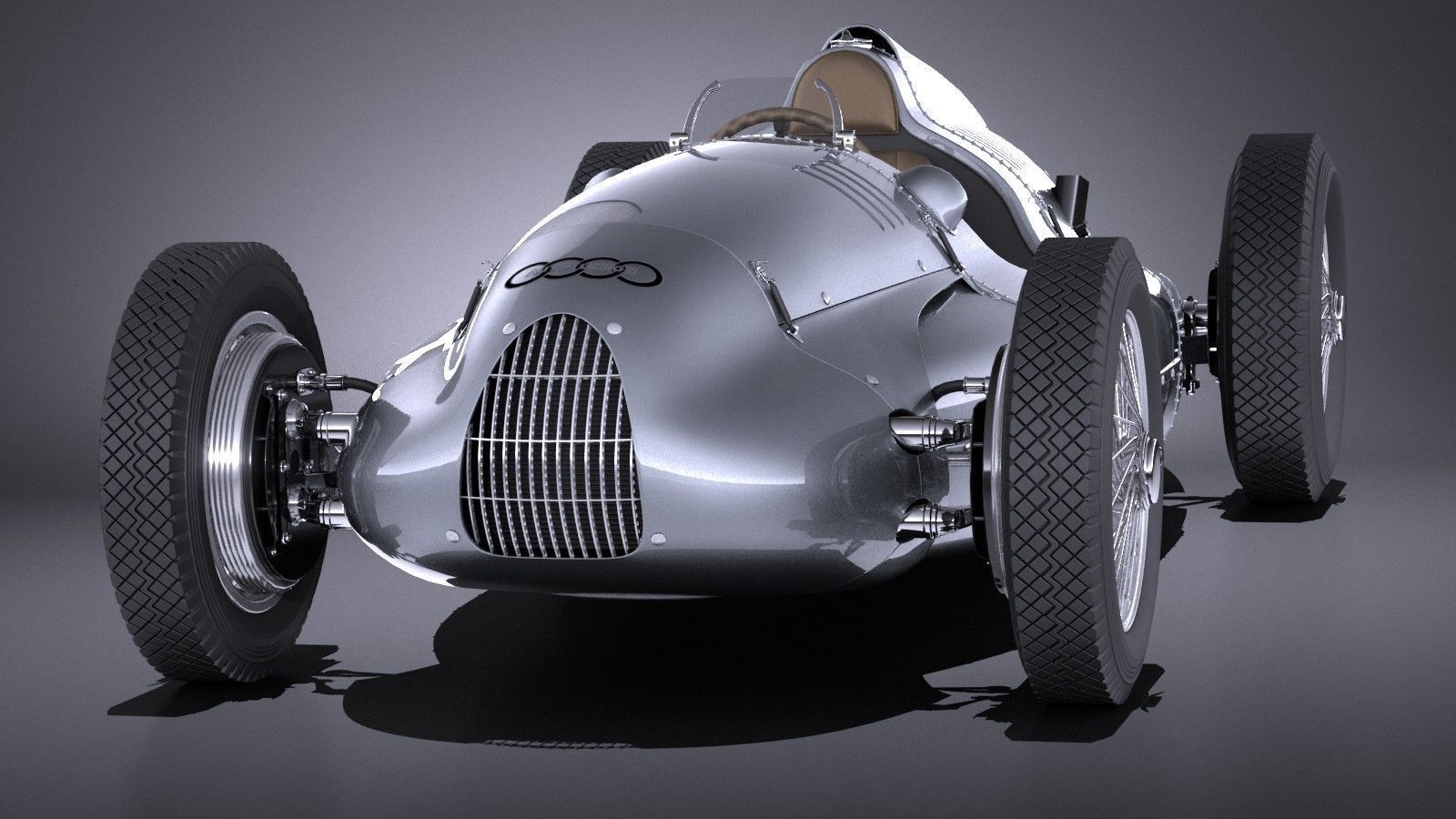Auto Union Type D 1938 race car 3D model_1