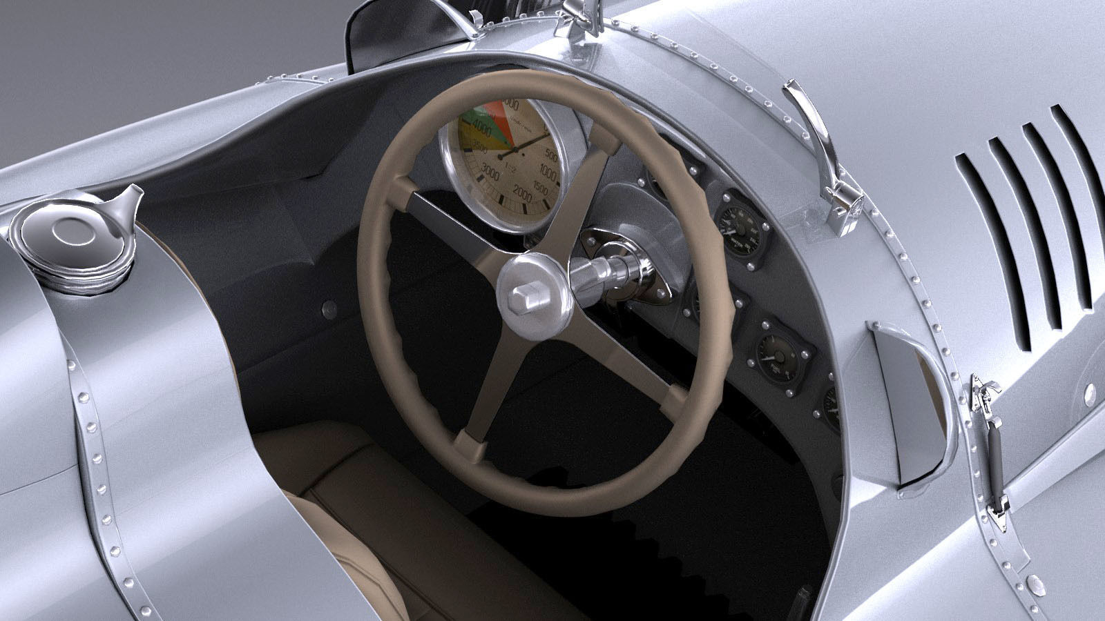 Auto Union Type D 1938 race car 3D model_8