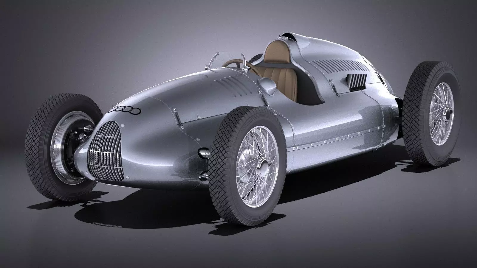 Auto Union Type D 1938 race car 3D model_0