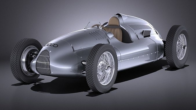 Auto Union Type D 1938 race car 3D model