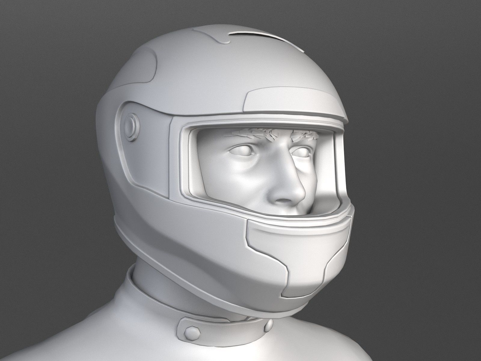 Biker Sport motorcycle rider 3D model_16