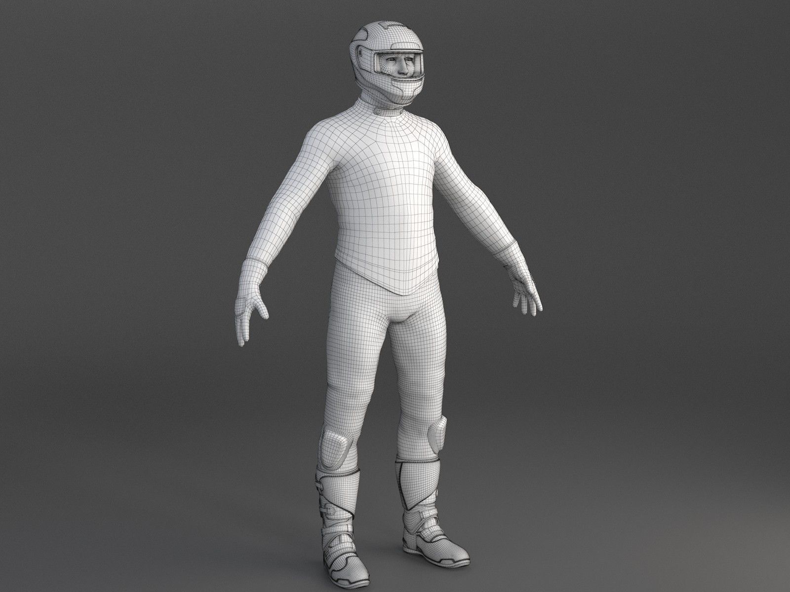 Biker Sport motorcycle rider 3D model_18