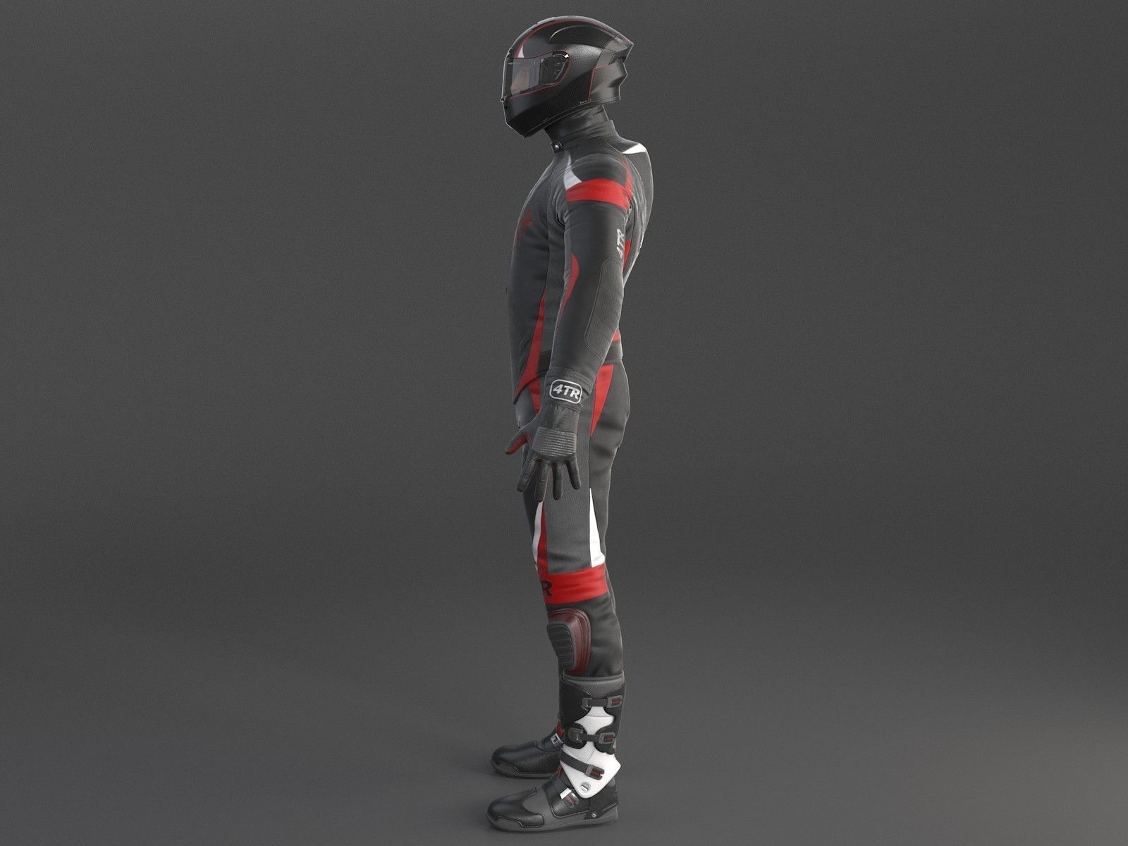 Biker Sport motorcycle rider 3D model_6