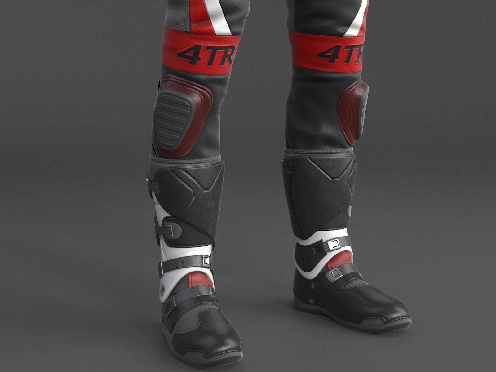 Biker Sport motorcycle rider 3D model_4