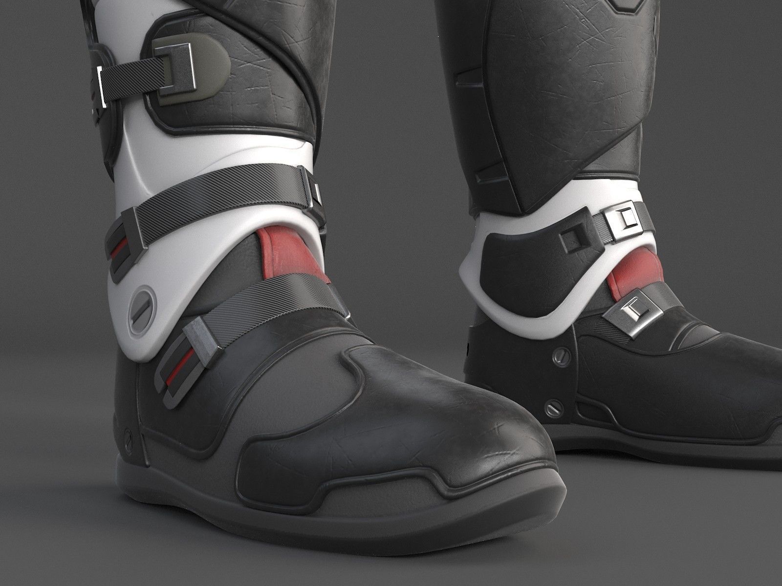 Biker Sport motorcycle rider 3D model_10