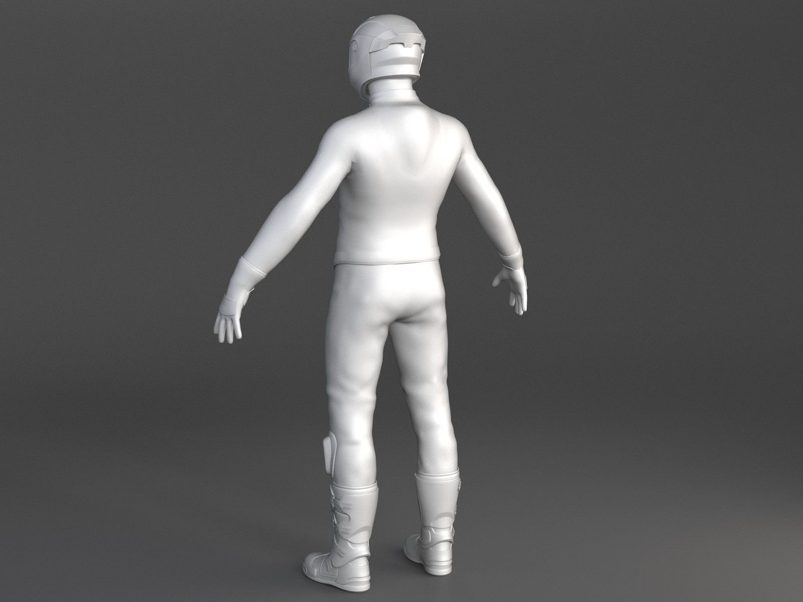 Biker Sport motorcycle rider 3D model_15