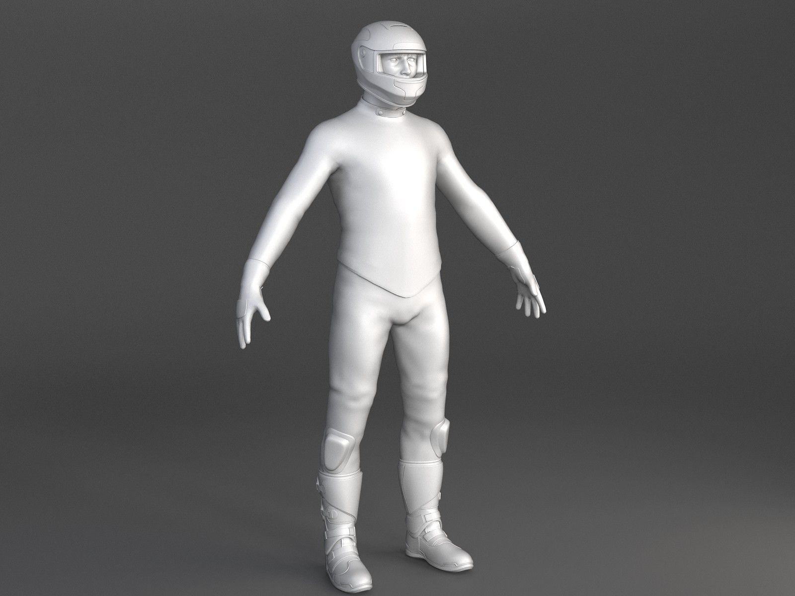 Biker Sport motorcycle rider 3D model_14