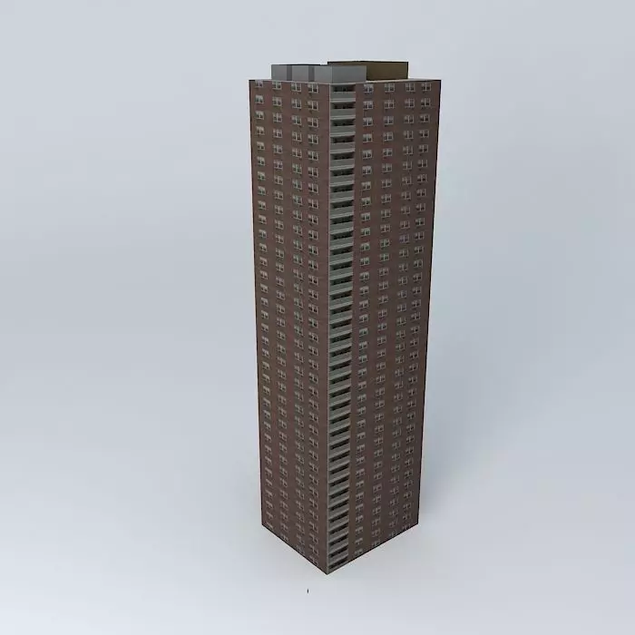 Apartment Block Free 3D model_0
