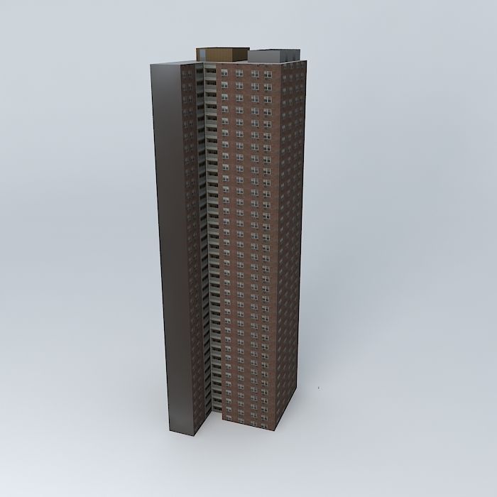 Apartment Block Free 3D model_1