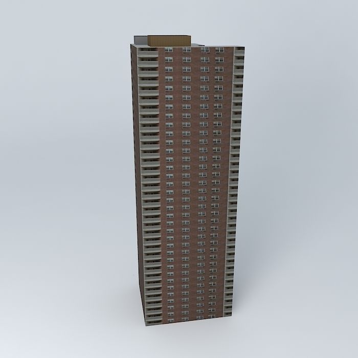 Apartment Block Free 3D model_2