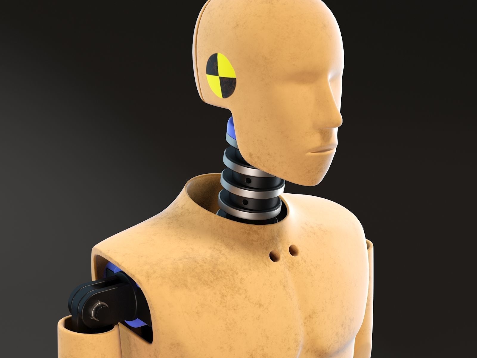 Crash Test Dummy Standing 3D model_2