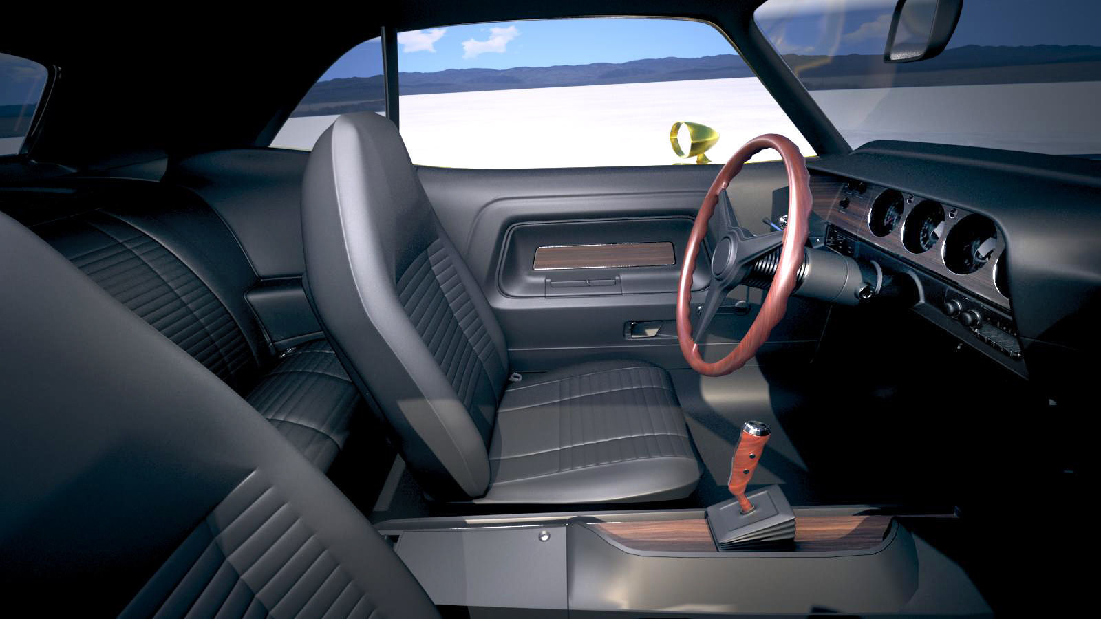 Dodge Challenger 1970 with interior 3D model_17