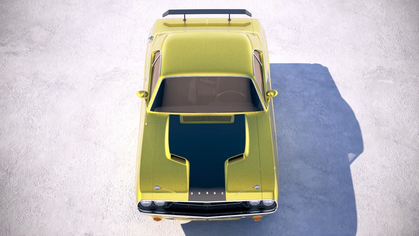 Dodge Challenger 1970 with interior 3D model_8