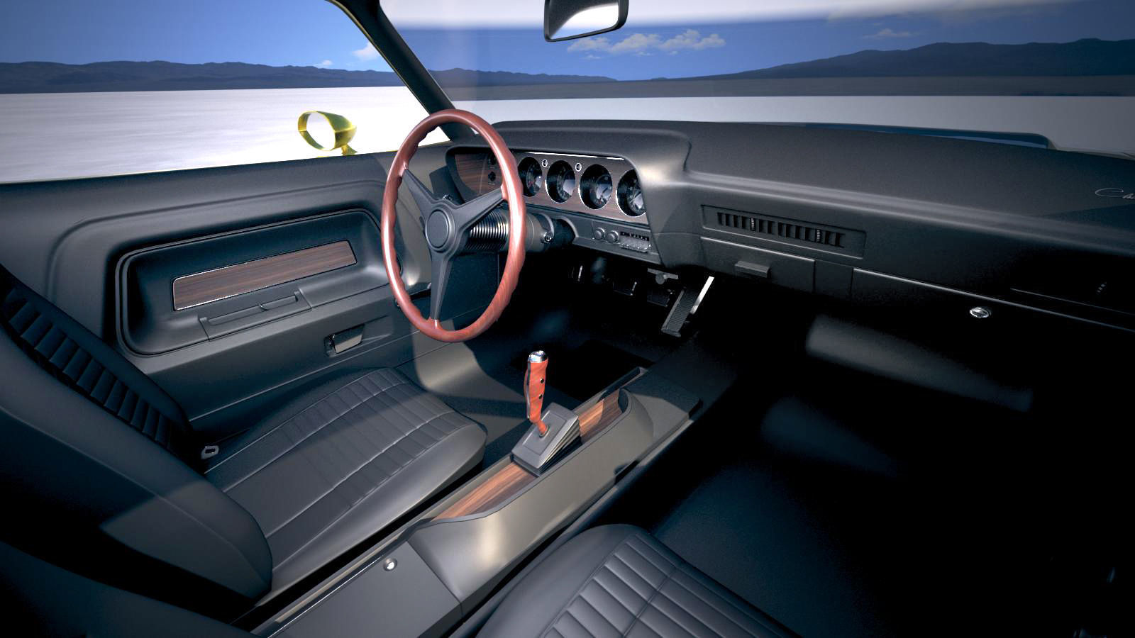 Dodge Challenger 1970 with interior 3D model_16