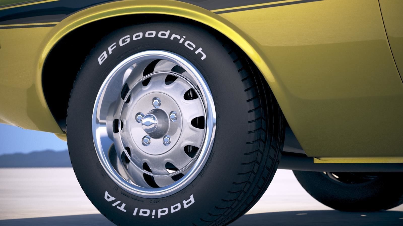 Dodge Challenger 1970 with interior 3D model_14