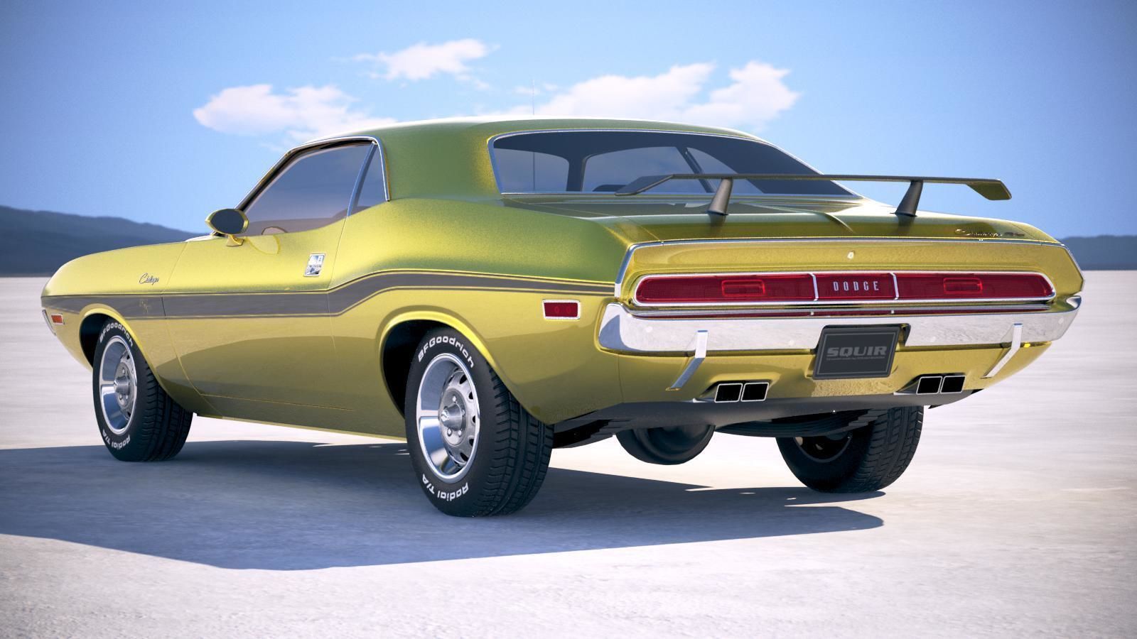 Dodge Challenger 1970 with interior 3D model_13