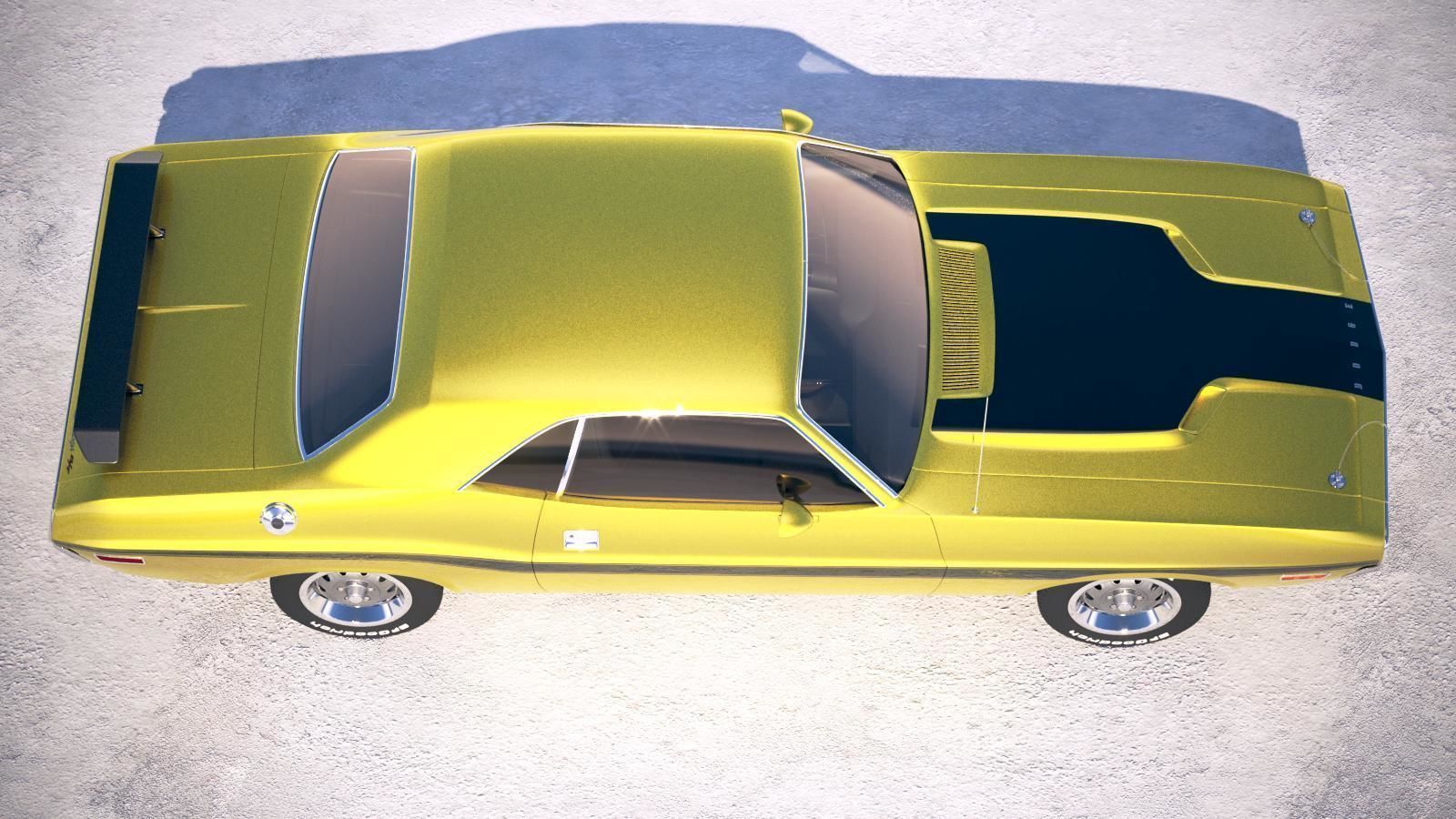 Dodge Challenger 1970 with interior 3D model_7