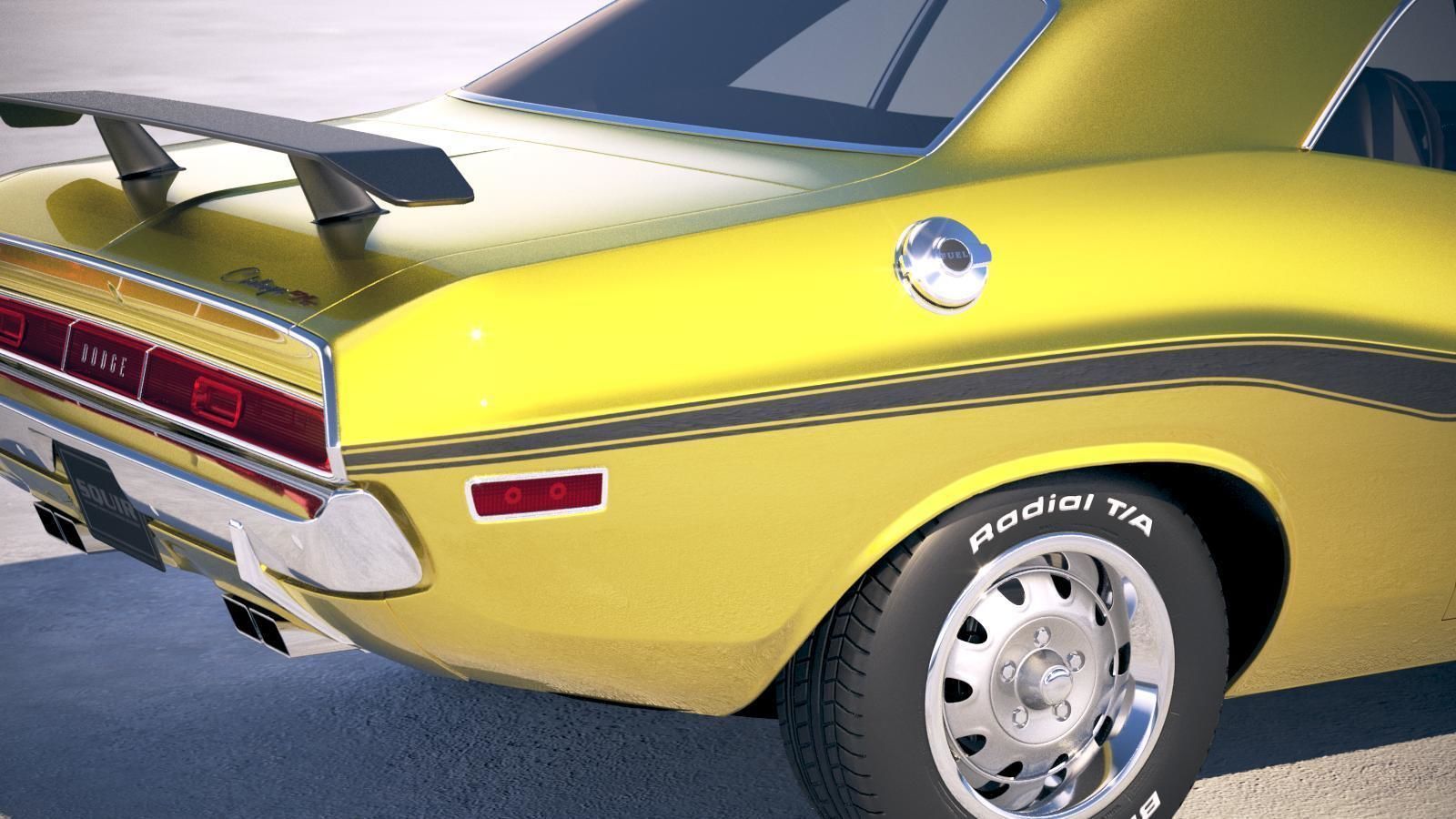 Dodge Challenger 1970 with interior 3D model_3