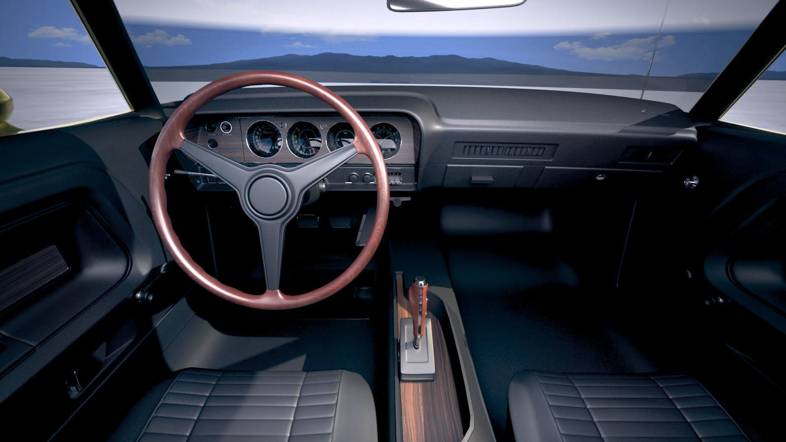 Dodge Challenger 1970 with interior 3D model_15