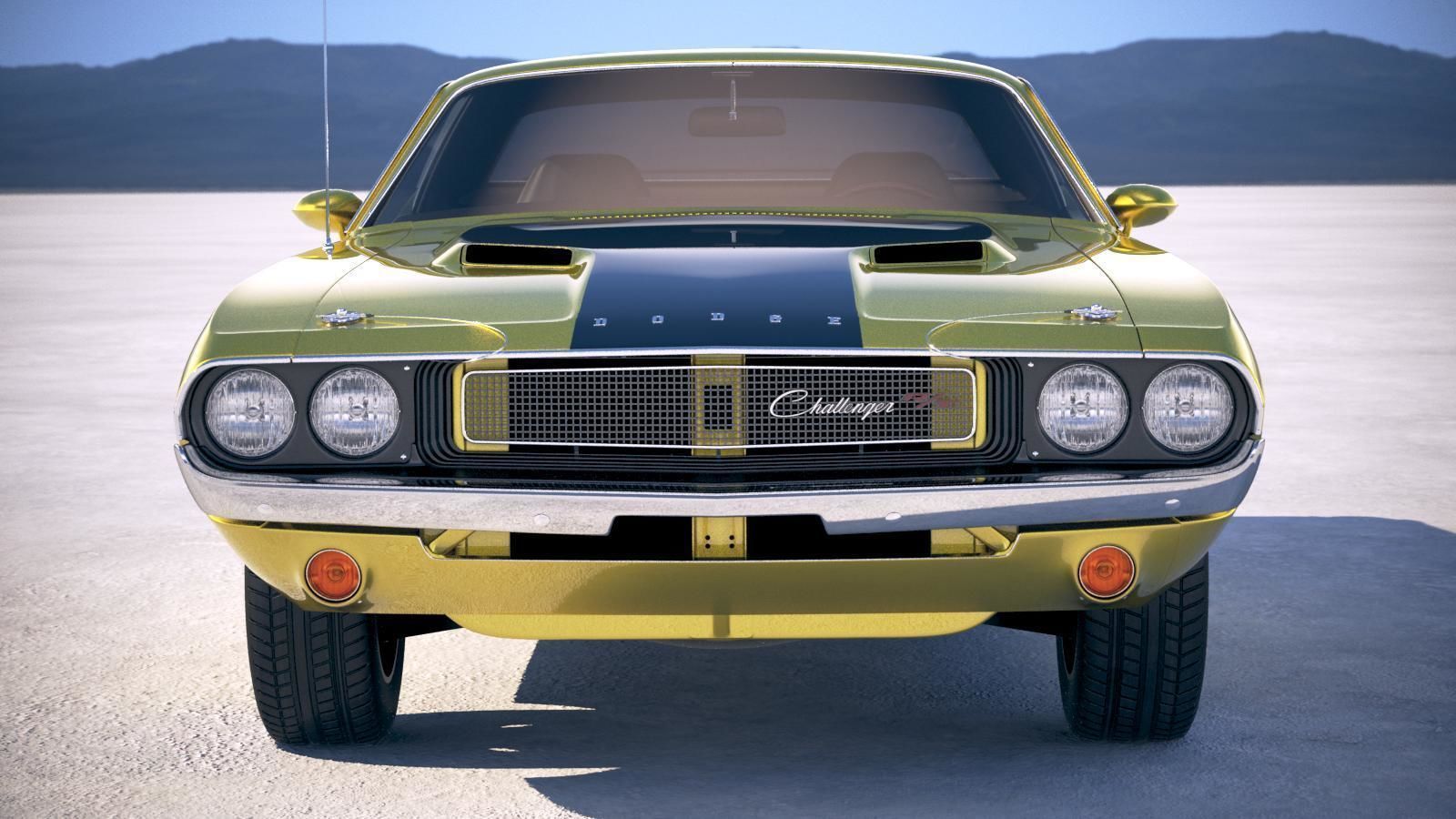 Dodge Challenger 1970 with interior 3D model_9