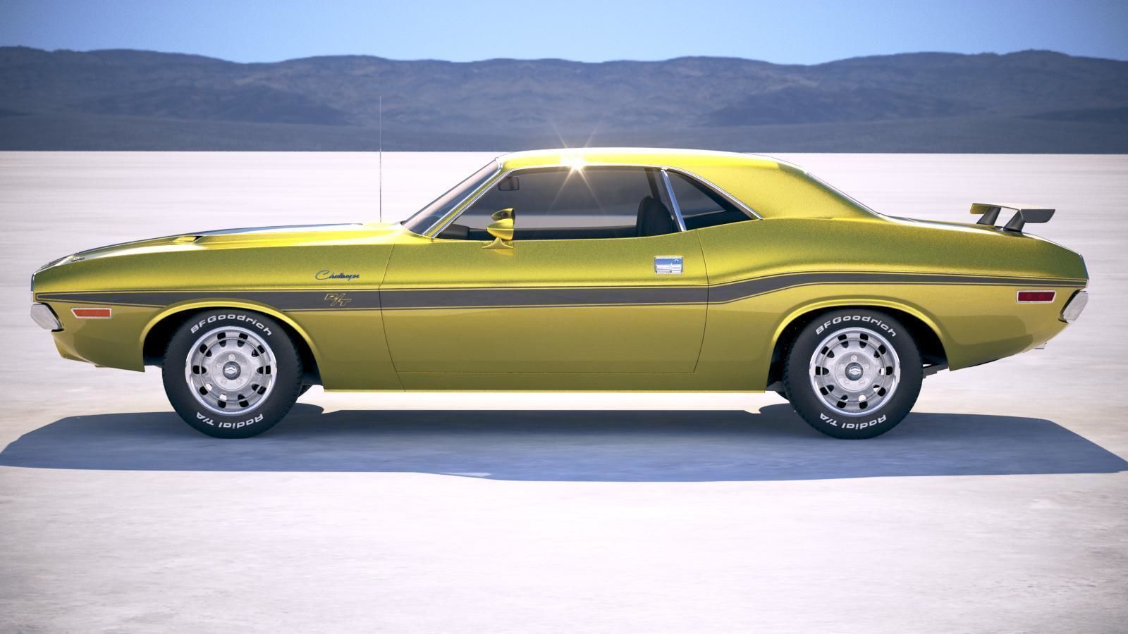 Dodge Challenger 1970 with interior 3D model_6