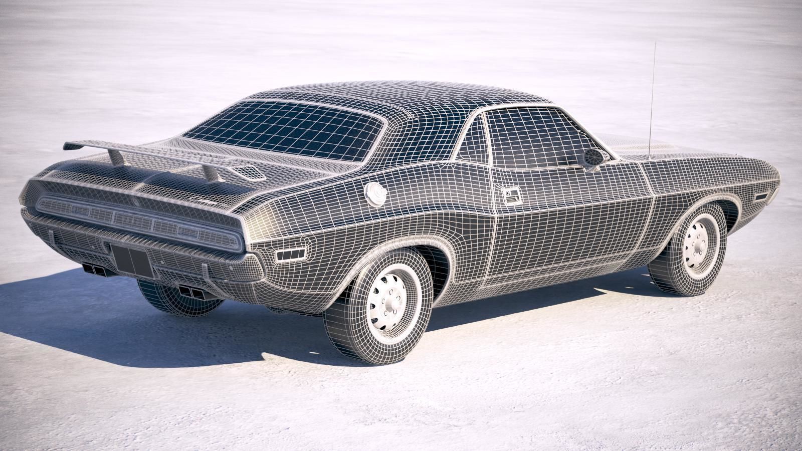 Dodge Challenger 1970 with interior 3D model_22